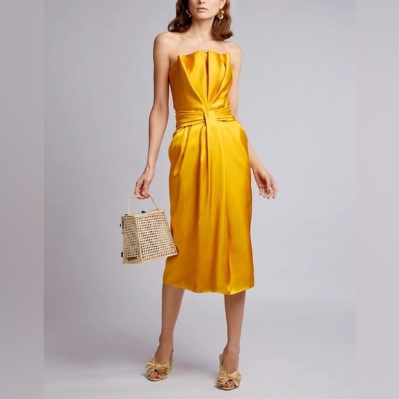 Brandon Maxwell Petal Front Cocktail Satin Dress NWT SZ 4✨✨🔥🔥 - Picture 7 of 16
